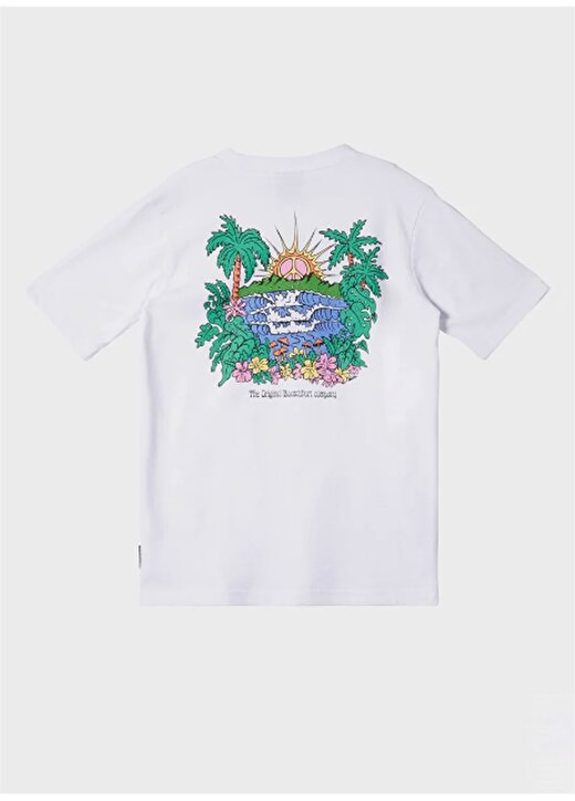 Quiksilver Düz Beyaz Erkek T-Shirt AQBZT04374-10-ISLAND SUNRISE BOE 2