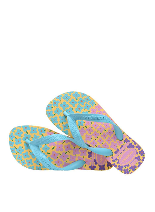 Havaianas Mavi - Çok Renkli Kız Çocuk Plaj Terliği KIDS FLORES 4