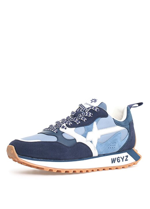 W6YZ Beyaz - Mavi - Lacivert Erkek Süet + Tekstil Sneaker LOOP-UNI. 3