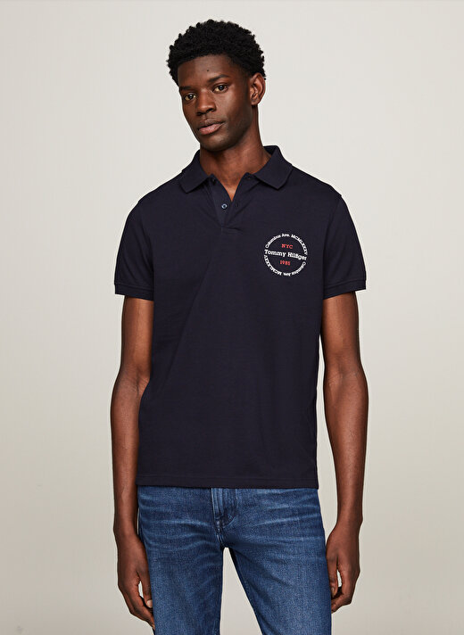 Tommy Hilfiger Mavi Erkek Polo T-Shirt MW0MW34740DW5 2