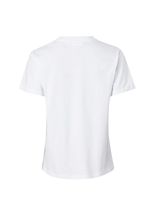 Calvin Klein Düz Beyaz Kadın T-Shirt HERO LOGO REGULAR T-SHIRT 4