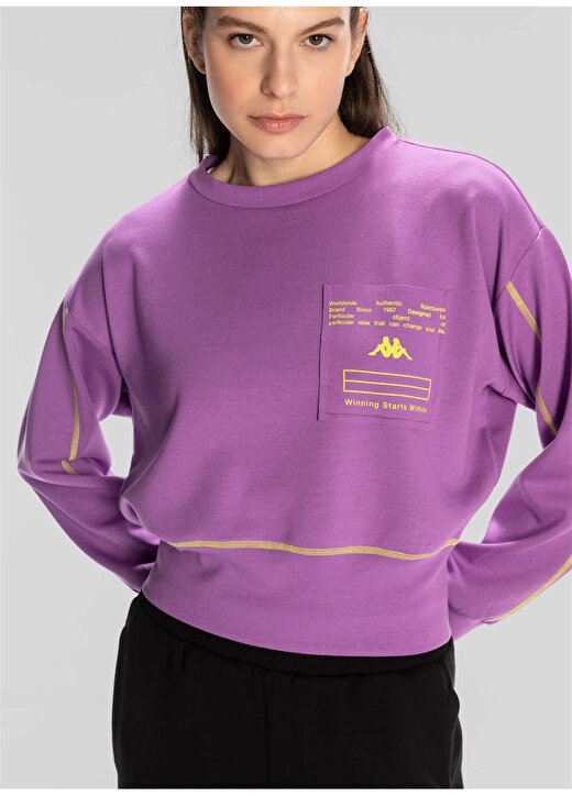Kappa Mor Kadın Normal Kalıp Sweatshirt 351Q66WYSR-1 AUTHENTIC KAGE SWEATSH 2
