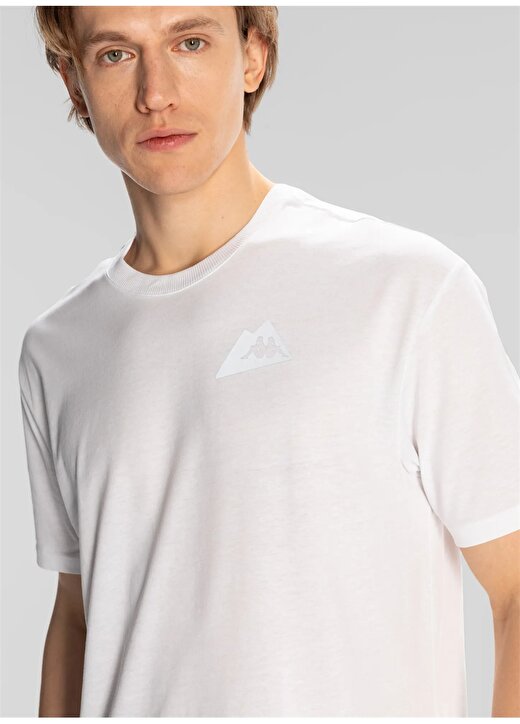 Kappa Beyaz Erkek Yuvarlak Yaka Normal Kalıp T-Shirt 321W7YW001 FROTIS 2