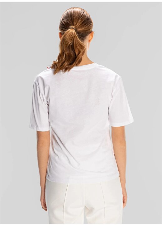 Kappa Beyaz Kadın Yuvarlak Yaka Normal Kalıp T-Shirt 321Y8IW001 SPORT VIOLA T.SHIRT 4
