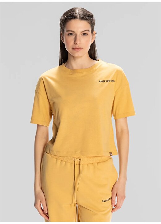 Kappa Bej Kadın Yuvarlak Yaka Normal Kalıp T-Shirt 381U6XWW6F AUTHENTIC JESSA-WOMAN-T- 1