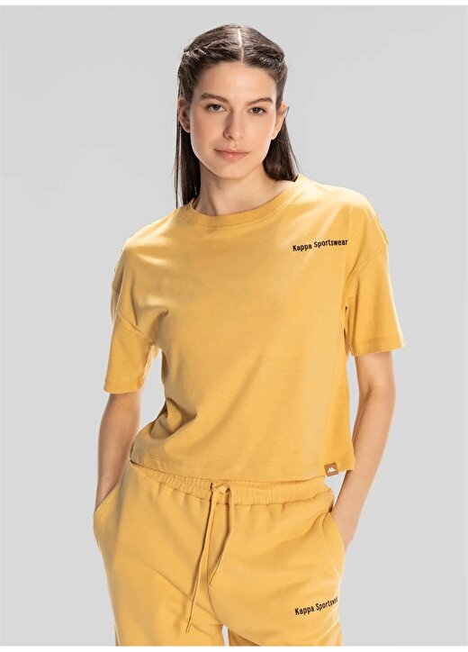 Kappa Bej Kadın Yuvarlak Yaka Normal Kalıp T-Shirt 381U6XWW6F AUTHENTIC JESSA-WOMAN-T- 2