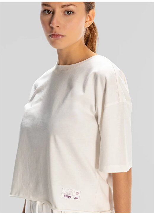 Kappa Beyaz Kadın Yuvarlak Yaka Normal Kalıp T-Shirt 381X14W001 AUTHENTIC LILY 3