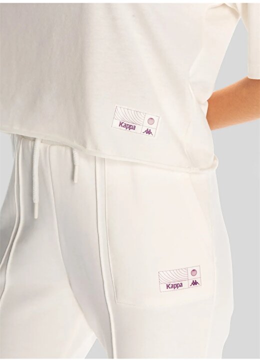 Kappa Beyaz Kadın Yuvarlak Yaka Normal Kalıp T-Shirt 381X14W001 AUTHENTIC LILY 4