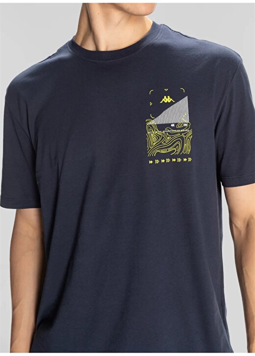 Kappa Mavi Erkek Yuvarlak Yaka Normal Kalıp T-Shirt 371S8IWXCT AUTHENTIC SPACETIME T-SH 4