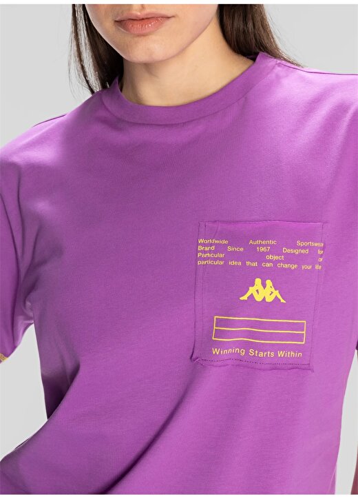 Kappa Mor Kadın Yuvarlak Yaka Normal Kalıp T-Shirt 351Q67WYSR-1 AUTHENTIC KAGE T-SHIRT 2