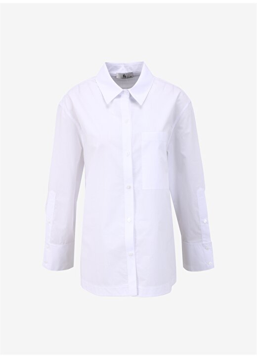 Faik Sönmez Normal Gömlek Yaka Beyaz Kadın Gömlek U68403 1