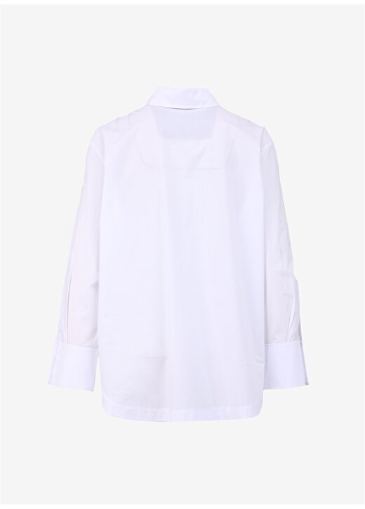 Faik Sönmez Normal Gömlek Yaka Beyaz Kadın Gömlek U68403 2