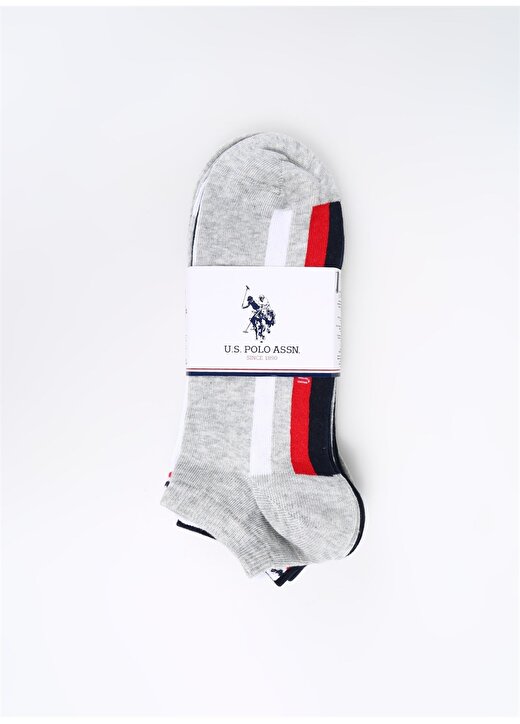 U.S. Polo Assn. Gri Melanj Erkek Çorap 5'LI PAKET 1