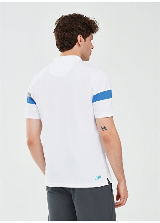Skechers Beyaz Erkek Polo Yaka Normal Kalıp Polo T-Shirt S241196-100 Polo Shirt M Short Slee 4