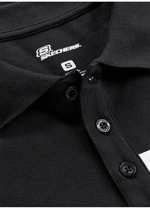 Skechers Siyah Erkek Polo Yaka Normal Kalıp Polo T-Shirt S241196-001 Polo Shirt M Short Slee 4