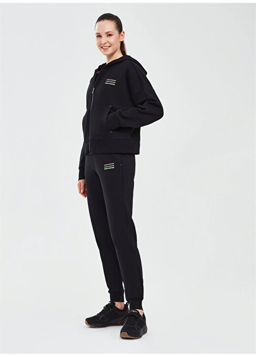 Skechers Siyah Kadın Kapüşon Yaka Normal Kalıp Sweatshirt S232242-001-A Essential W Full Zip 2