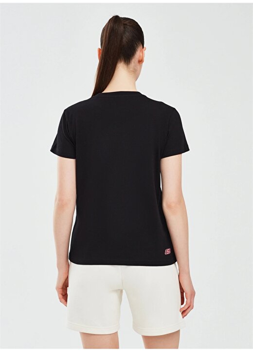 Skechers Siyah Kadın Yuvarlak Yaka Normal Kalıp T-Shirt S241006-001 Essential W Short Sleev 4