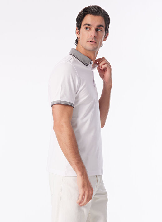 People By Fabrika Beyaz Erkek Basic Polo T-Shirt SPBF4SM-TST5082   2