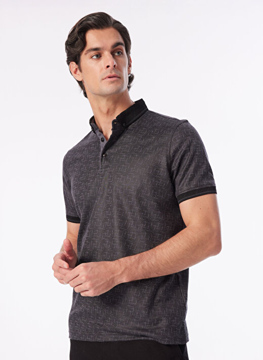 People By Fabrika Siyah Erkek Basic Jakarlı Polo T-Shirt SPBF4SM-TST5083  4