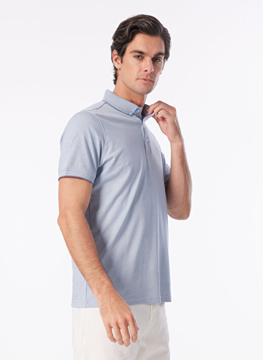 People By Fabrika Açık Mavi Erkek Basic Polo T-Shirt SPBF4SM-TST5082   4