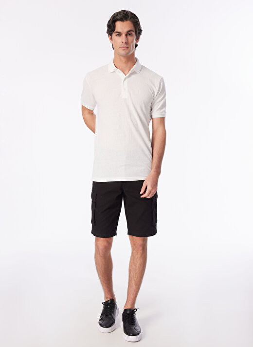 People By Fabrika Beyaz Erkek Slim Fit Jakarlı Polo T-Shirt SPBF4SM-TST 5086  3