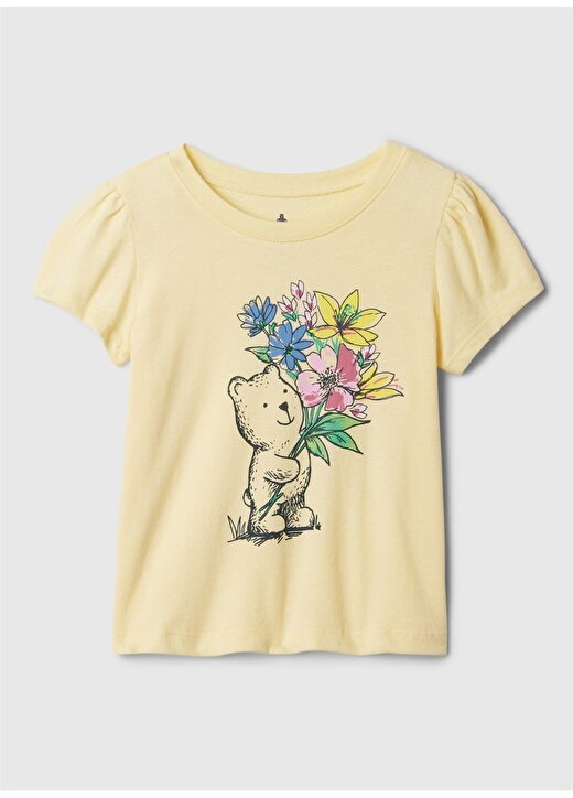Gap Baskılı Açık Sarı Kız Bebek T-Shirt 854865004-A 1
