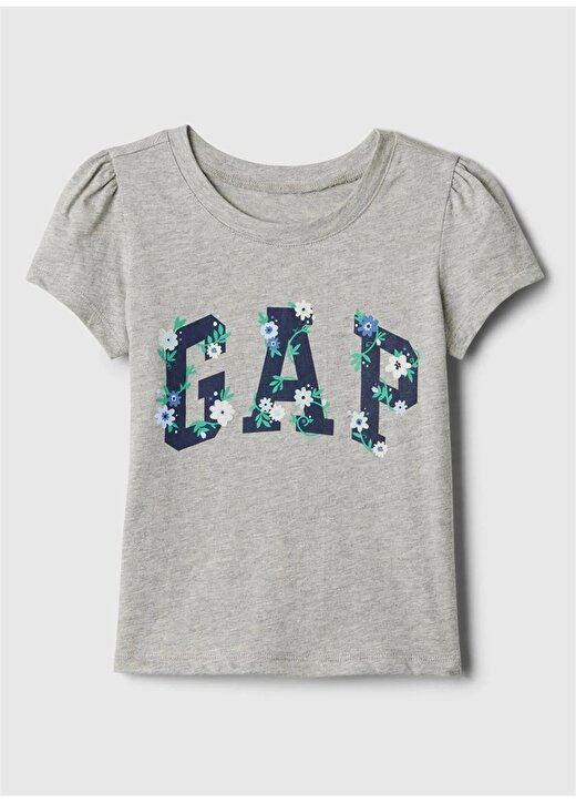 Gap Baskılı Gri Kız Çocuk T-Shirt 854865008 1