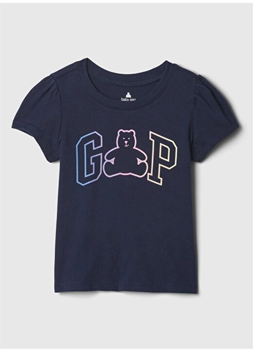 Gap Baskılı Koyu Lacivert Kız Çocuk T-Shirt 854865010 1