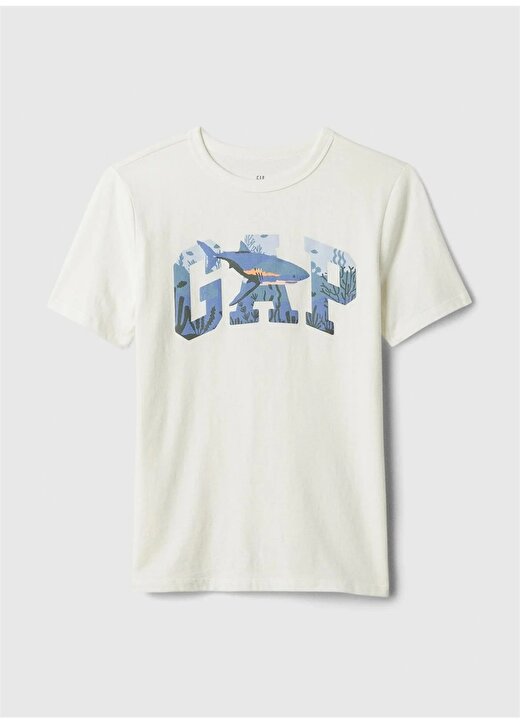 Gap Baskılı Kırık Beyaz Erkek T-Shirt 885812003 1