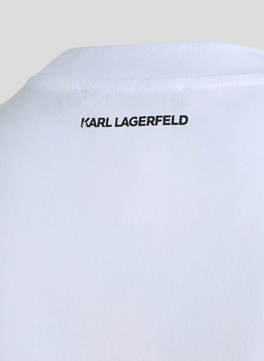 KARL LAGERFELD Yuvarlak Yaka Baskılı Beyaz Kadın T-Shirt 240W1701 3