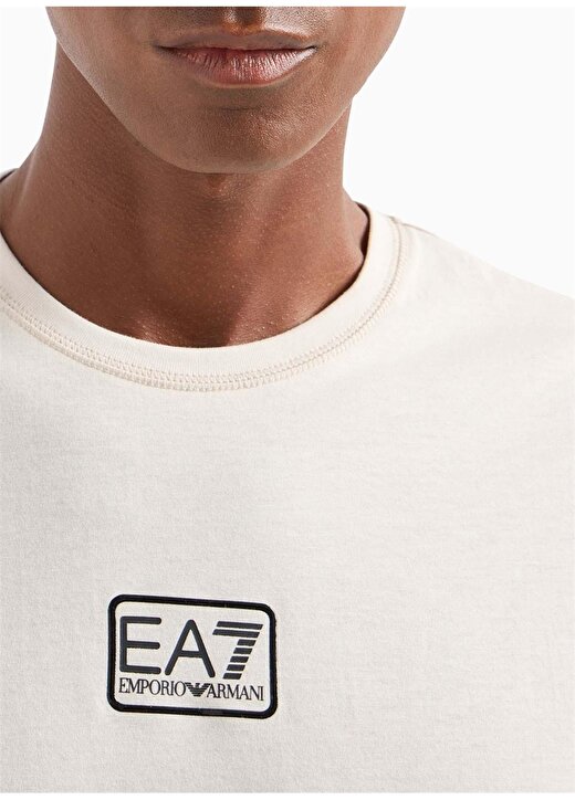 EA7 Bisiklet Yaka Bej Erkek T-Shirt 3DPT05PJ02Z 2