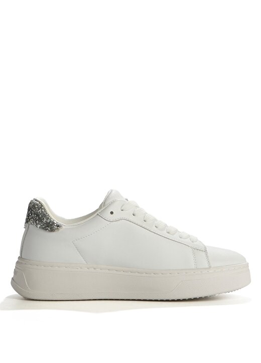 Alberto Guardiani Beyaz - Gümüş Kadın Deri Sneakerg03g100018 2