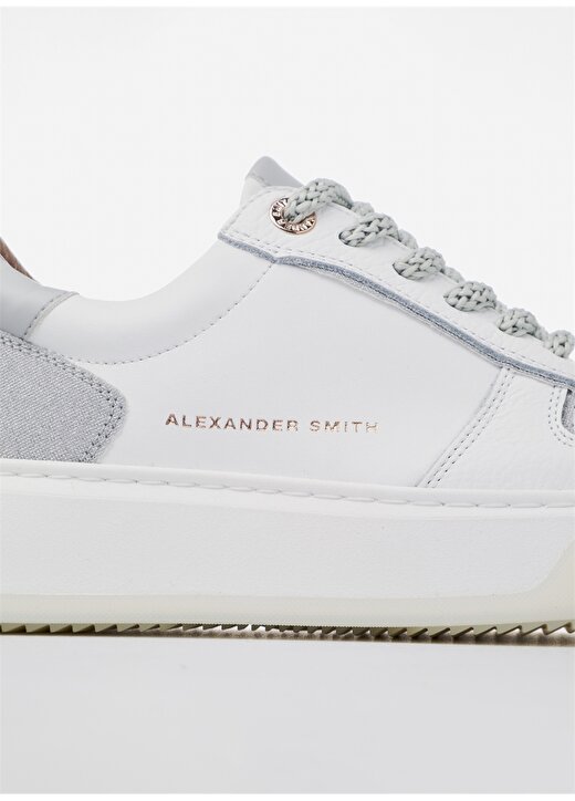 Alexander Smith Beyaz - Gümüş Kadın Deri Sneaker ASAZHWW1669WSV 4