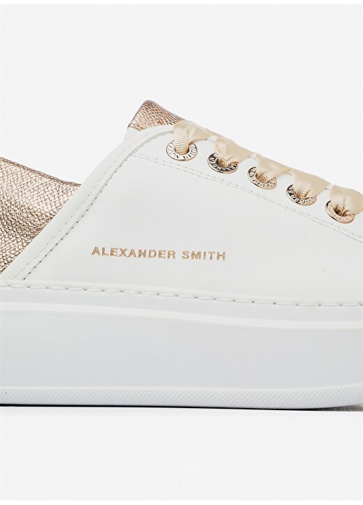Alexander Smith Beyaz - Altın Kadın Deri Sneaker ASAZWYW0493WCP 4