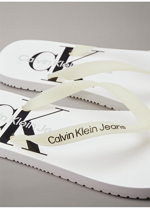 Calvin Klein Beyaz Erkek Plaj Terliği BEACH SANDAL MONOGRAM TPU 3