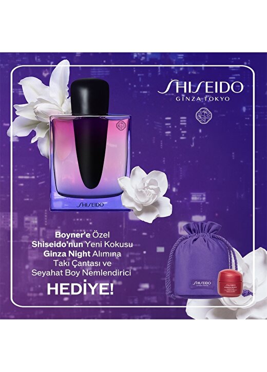 Shiseido Ginza Night Edp Intense 50 Ml + Night Velvet Pouch + Essential Energy Hydrating Cream 15 Ml 2
