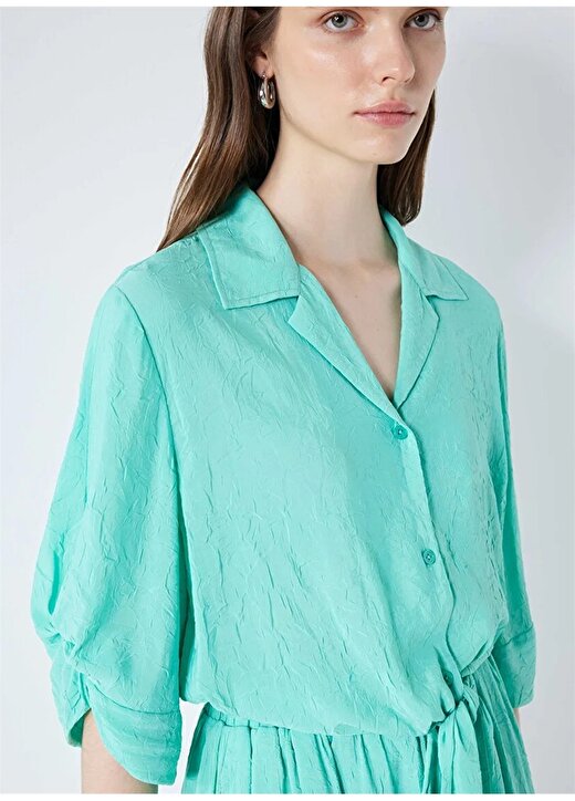 İpekyol Gömlek Yaka Düz Mint Kadın Bluz IS1240006118013 3