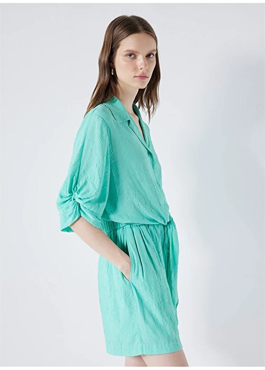 İpekyol Gömlek Yaka Düz Mint Kadın Bluz IS1240006118013 4