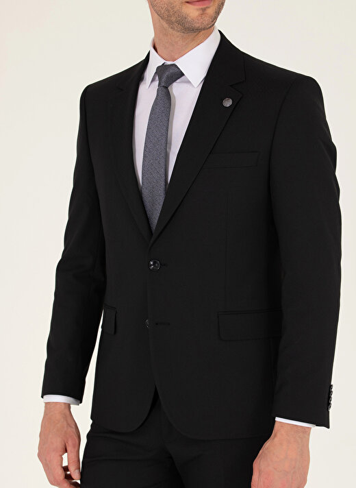 Pierre Cardin Normal Bel Slim Fit Siyah Erkek Takım Elbise N00084/ST 1