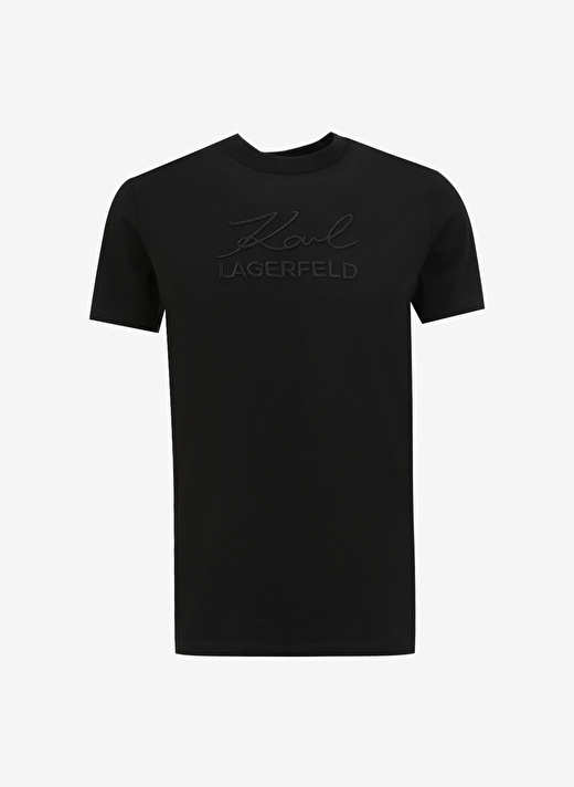 KARL LAGERFELD Bisiklet Yaka Siyah Erkek T-Shirt 755030542225 2