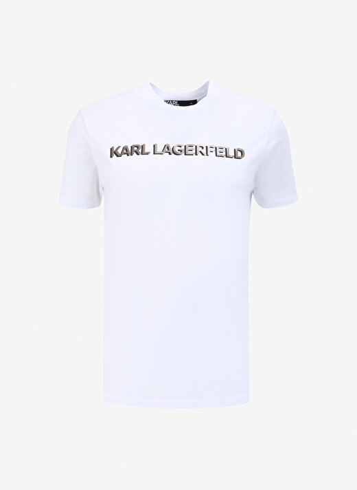 KARL LAGERFELD Bisiklet Yaka Beyaz Erkek T-Shirt 755053542221 2