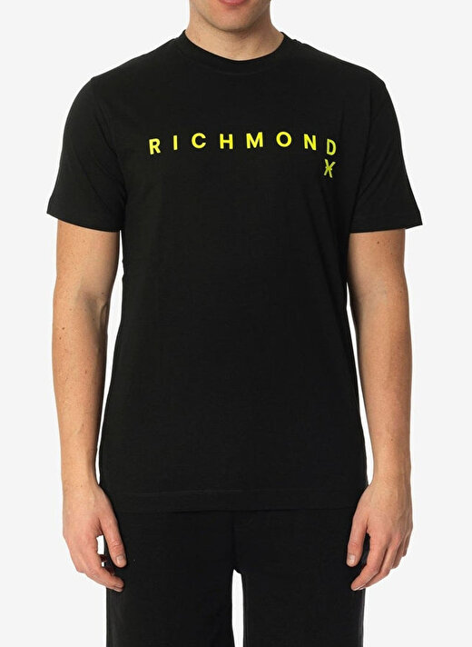 John Richmond Bisiklet Yaka Siyah Erkek T-Shirt UMP24004TS 1