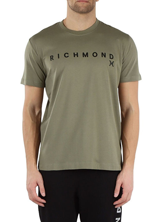 John Richmond Bisiklet Yaka Yeşil Erkek T-Shirt UMP24004TS 2