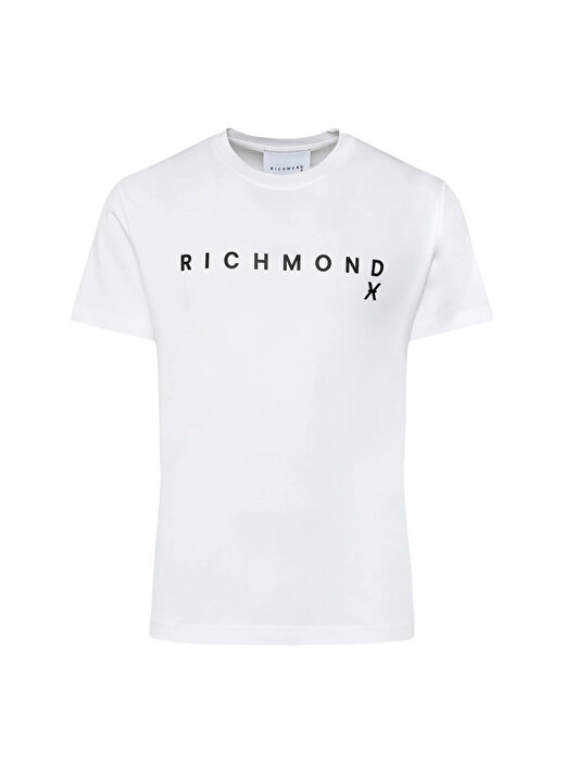 John Richmond Bisiklet Yaka Beyaz Erkek T-Shirt UMP24004TS 2