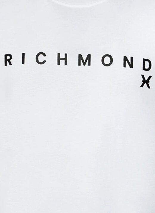 John Richmond Bisiklet Yaka Beyaz Erkek T-Shirt UMP24004TS 3