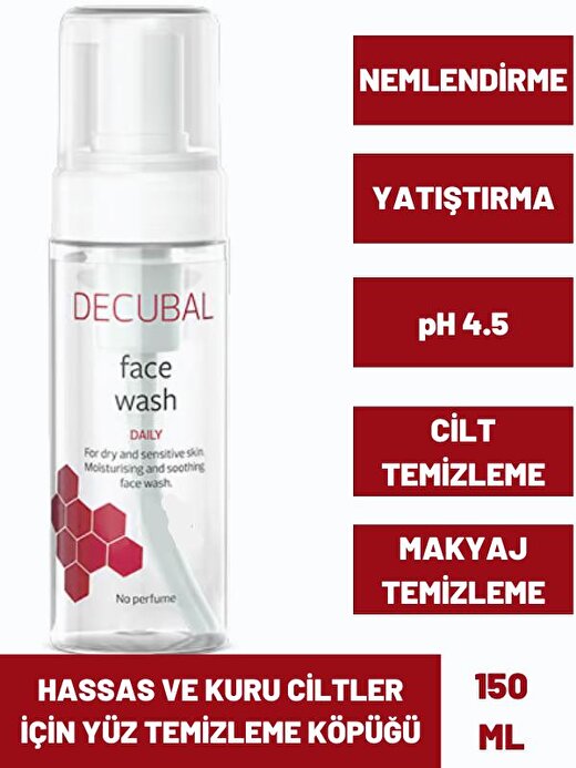 DECUBAL Face Wash Hassas ve Kuru Ciltler için Yüz Temizleme Köpüğü 150 ML 1