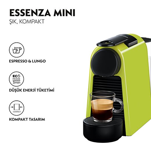 Nespresso D30 GREEN Essenza Mini  Kapsüllü Kahve Makinesi 2