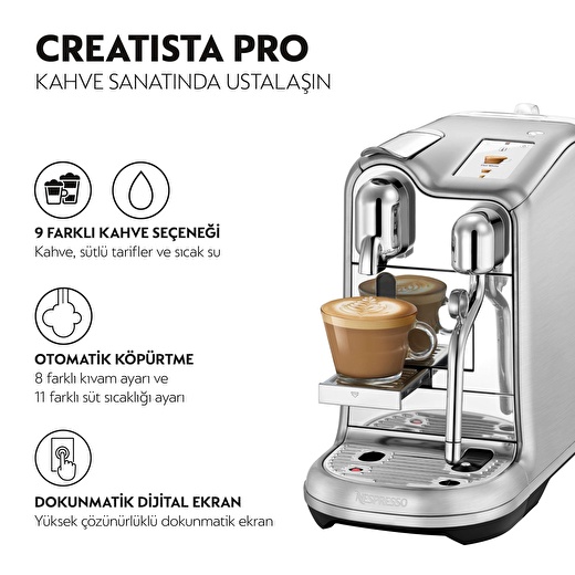 Nespresso J620 Creatista Pro Kapsüllü Kahve Makinesi Gümüş 2