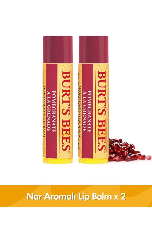 Burts Bees Nar Aromalı Dudak Bakım Kremi Blister Ambalaj -Pomegranate Lip Balm Blister 4,25gr x2Adet 1