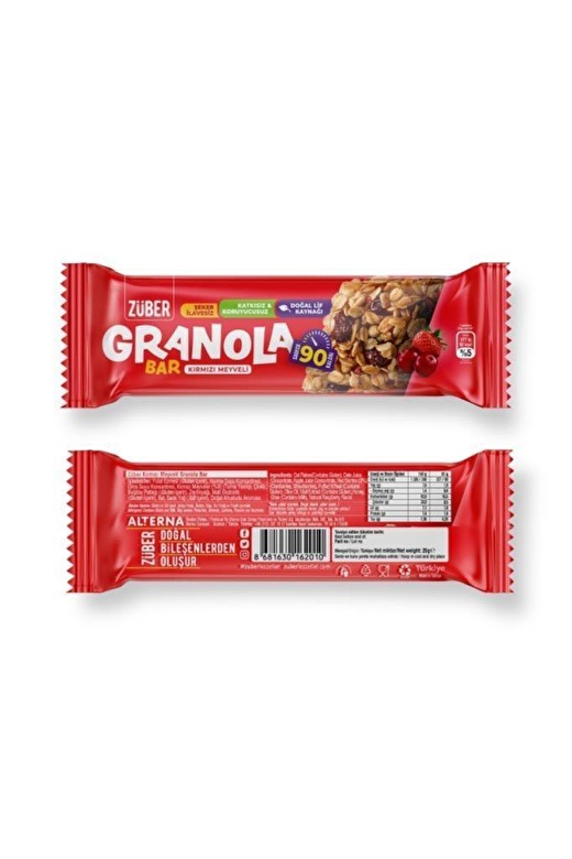 Kırmızı Meyveli Granola Bar, 25 G X 15 3